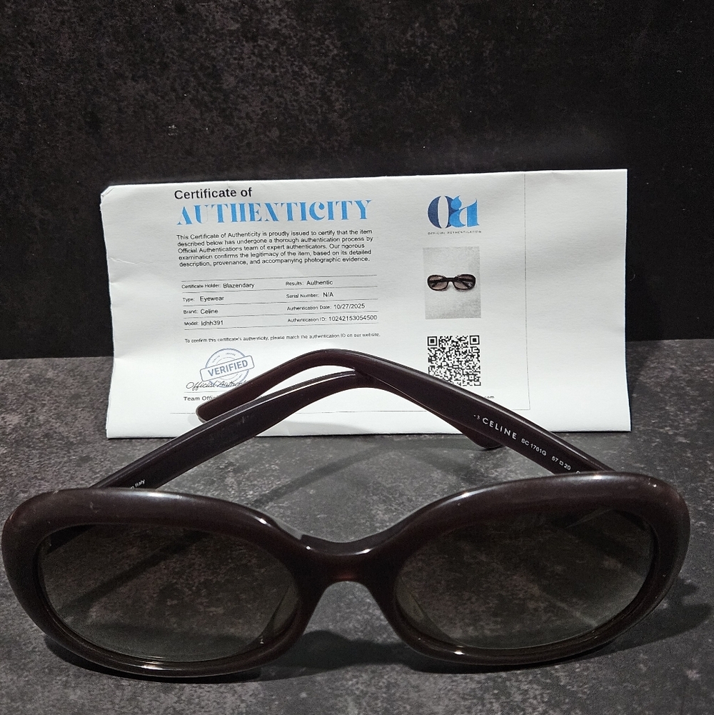 CELINE Oversized Oval Sunglasses Vintage 57/20/140 W/COA GUC - Picture 8 of 8